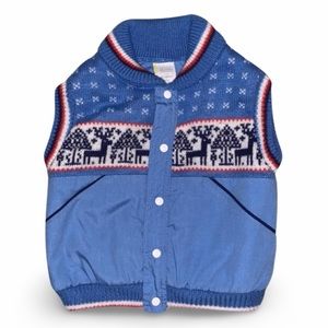 Vintage 80s fair isle sweater vest with reindeer